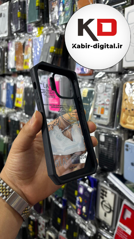 قاب گوشی iPhone 13 pro max آیفون شفاف اورجینال LINOVEO فانتزی چند ضلعی طرح کفش