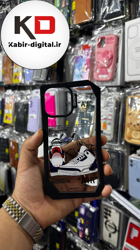 قاب گوشی iPhone 13 pro max آیفون شفاف اورجینال LINOVEO فانتزی چند ضلعی طرح کفش