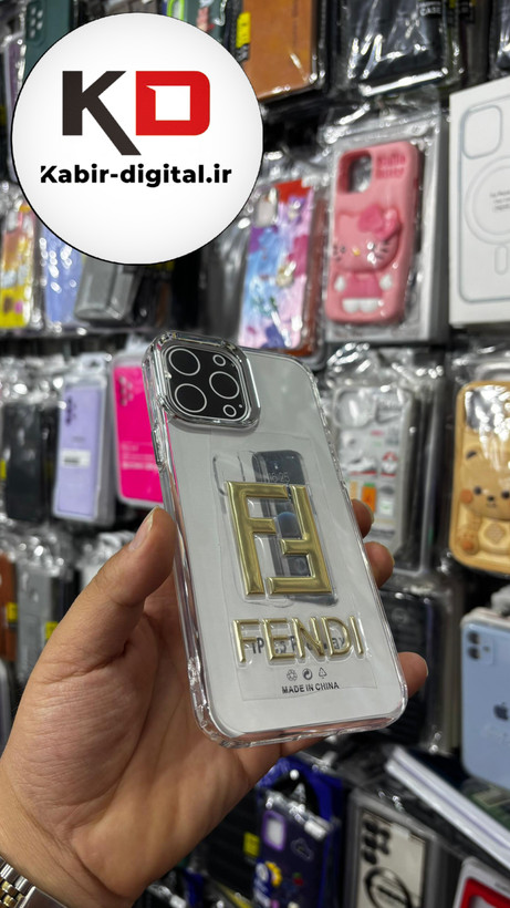 گارد شفاف ژله ایی نوشته طلاکوب برند، مناسب برای آیفون iphone 13pro max - طرح FENDI