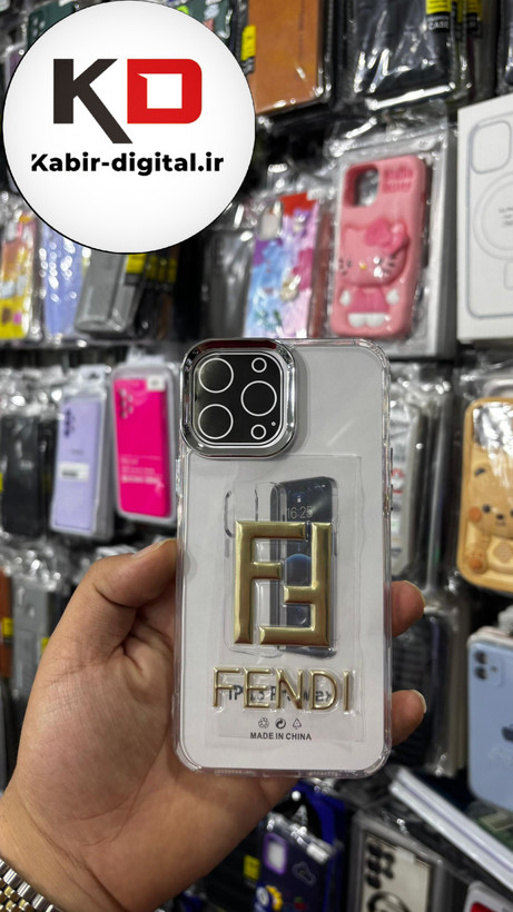 گارد شفاف ژله ایی نوشته طلاکوب برند، مناسب برای آیفون iphone 13pro max - طرح FENDI