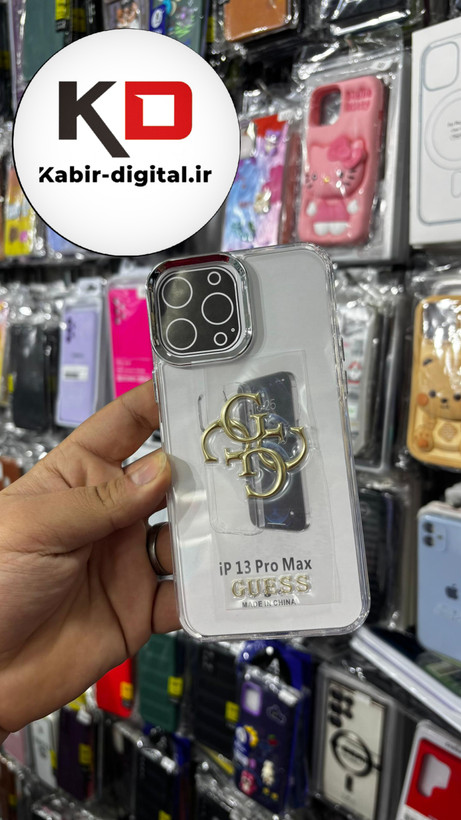 گارد شفاف ژله ایی نوشته طلاکوب برند، مناسب برای آیفون iphone 13pro max - طرح GUESS