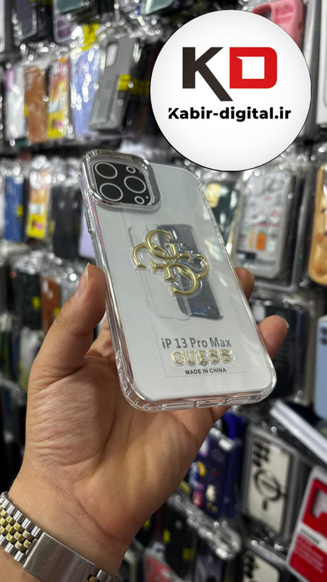 گارد شفاف ژله ایی نوشته طلاکوب برند، مناسب برای آیفون iphone 13pro max - طرح GUESS