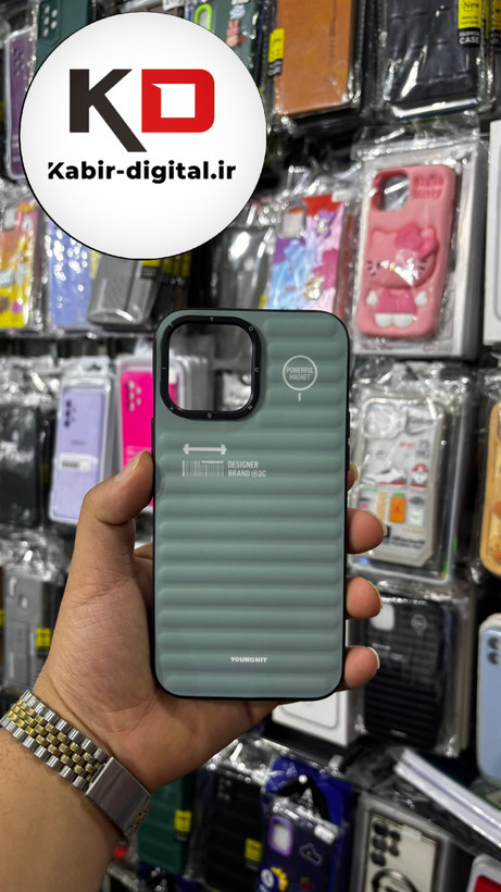 قاب طرح ضد ضربه مات یانگ کیت YoungKit گوشی iphone 13 Pro Max اپل آیفون رنگ سبز آبی