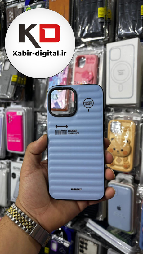 قاب طرح ضد ضربه مات یانگ کیت YoungKit گوشی iphone 13 Pro Max اپل آیفون رنگ آبی پاستیلی