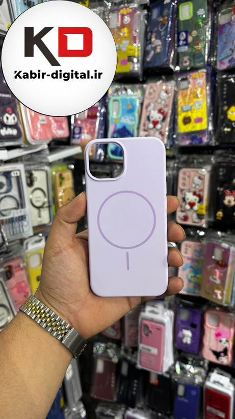 قاب گوشی iPhone 13 آیفون سیلیکونی اورجینال پاک کنی مگ سیف دار Magsafe درجه یک زیربسته یاسی
