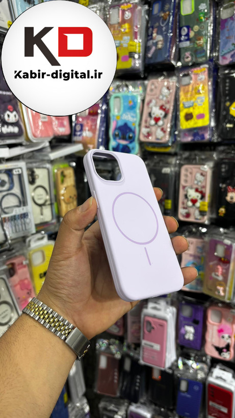 قاب گوشی iPhone 13 آیفون سیلیکونی اورجینال پاک کنی مگ سیف دار Magsafe درجه یک زیربسته یاسی