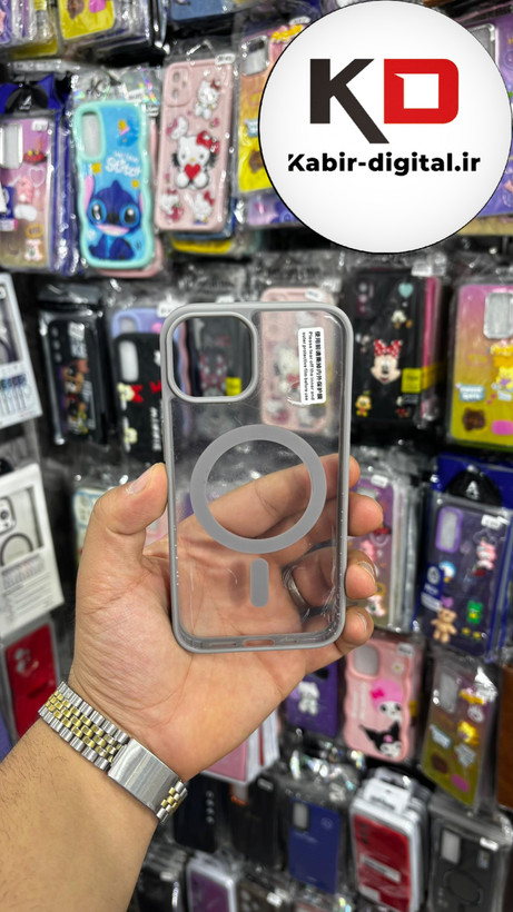 کاور مگسیف دار آیفون iphone13 رنگ خاکستری