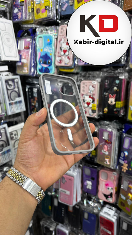 کاور مگسیف دار آیفون iphone13 رنگ خاکستری