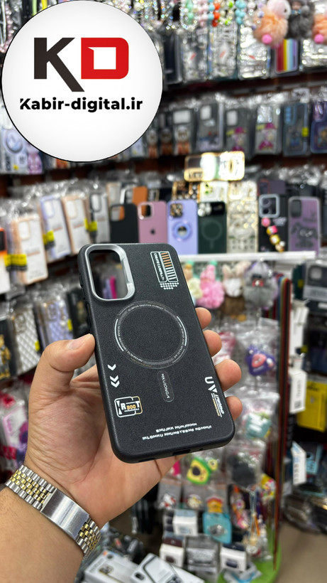 قاب گوشی Galaxy A16 سامسونگ لدر دیزاین SOFT Lether Design سیلیکونی طرح چرم مگ سیف مشکی