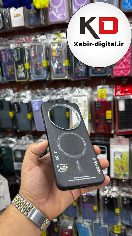 قاب گوشی Redmi A4 شیائومی لدر دیزاین SOFT Lether Design سیلیکونی طرح چرم مگ سیف مشکی
