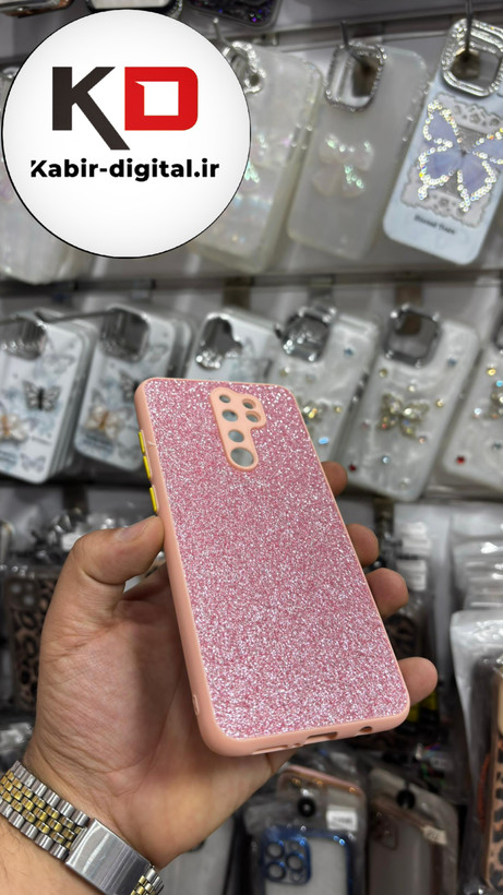 قاب گوشی Redmi Note 8 pro شیائومی اکلیلی سواروسکی محافظ لنز دار صورتی