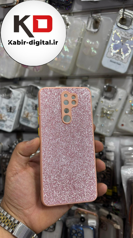 قاب گوشی Redmi Note 8 pro شیائومی اکلیلی سواروسکی محافظ لنز دار صورتی