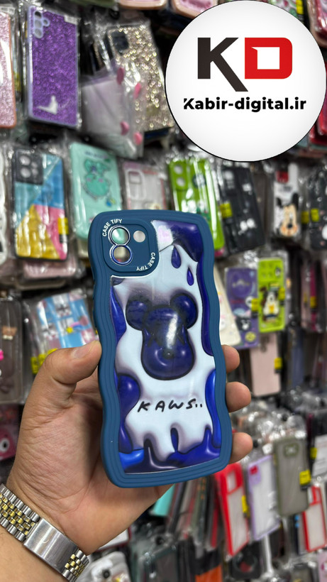 قاب گوشی Galaxy A03 سامسونگ منحنی دور سیلیکونی متال طرح سه بعدی سگ آبی