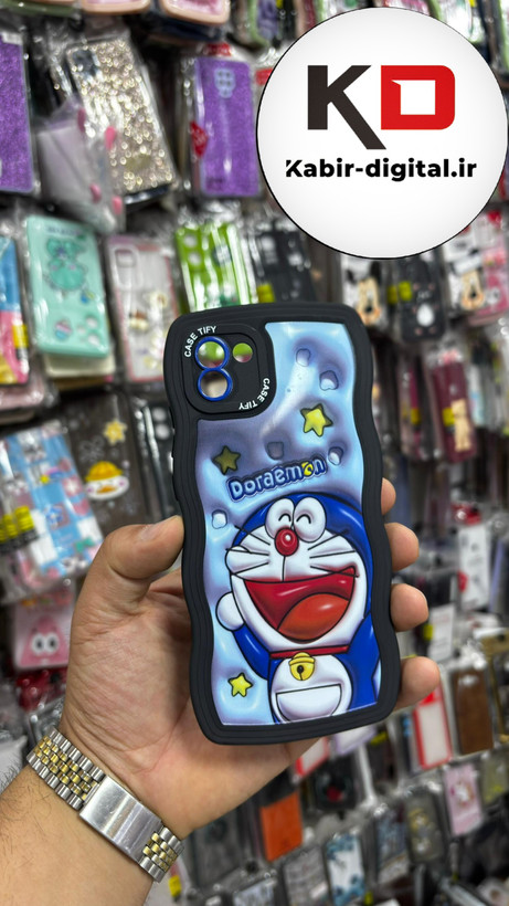 قاب گوشی Galaxy A03 سامسونگ منحنی دور سیلیکونی متال طرح سه بعدی عروسکی