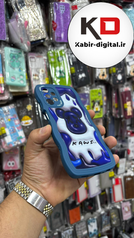 قاب گوشی Galaxy A33 سامسونگ منحنی دور سیلیکونی متال طرح سه بعدی سگ آبی