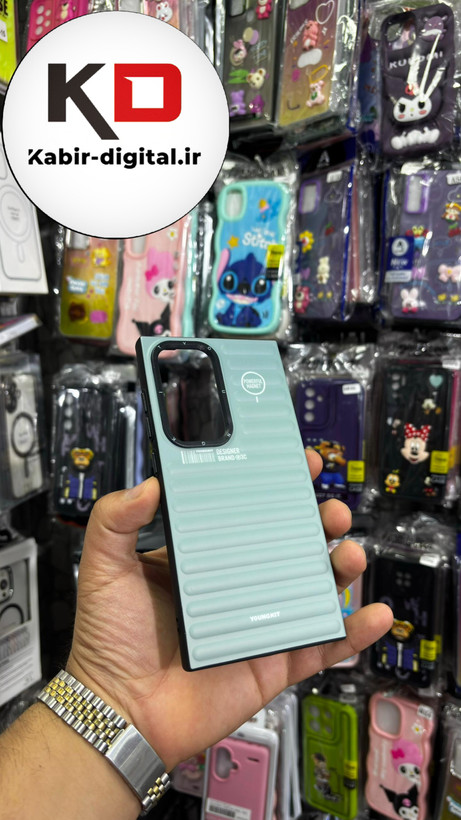 قاب گوشی Galaxy S24 Ultra سامسونگ طرح ضد ضربه مات یانگ کیت YoungKit طرح مگ سیف سبزآبی