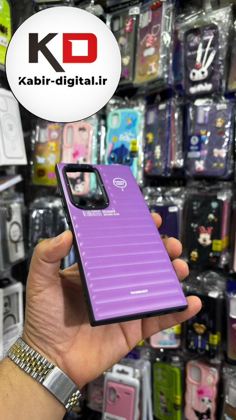 قاب گوشی Galaxy S24 Ultra سامسونگ طرح ضد ضربه مات یانگ کیت YoungKit طرح مگ سیف بنفش