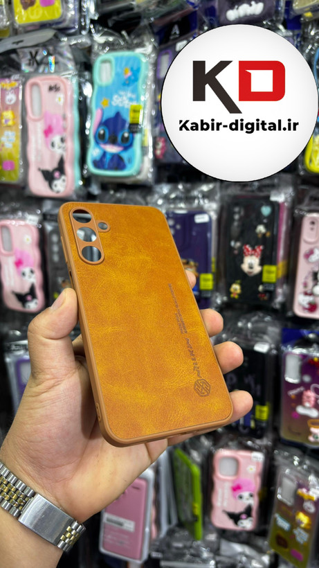 قاب گوشی Galaxy A16 سامسونگ نیلکین NILLKIN سوزنی چرمی محافظ لنز دار عسلی