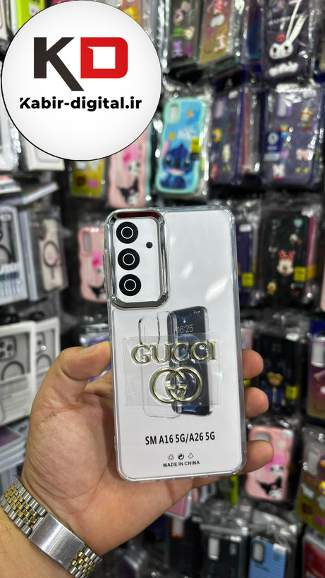 گارد شفاف ژله ایی نوشته طلاکوب برند GUCCI، مناسب برای سامسونگ A16
