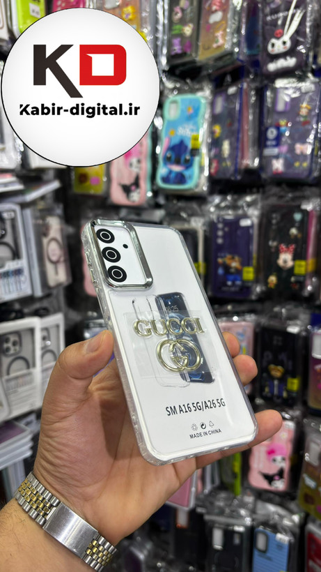 گارد شفاف ژله ایی نوشته طلاکوب برند GUCCI، مناسب برای سامسونگ A16