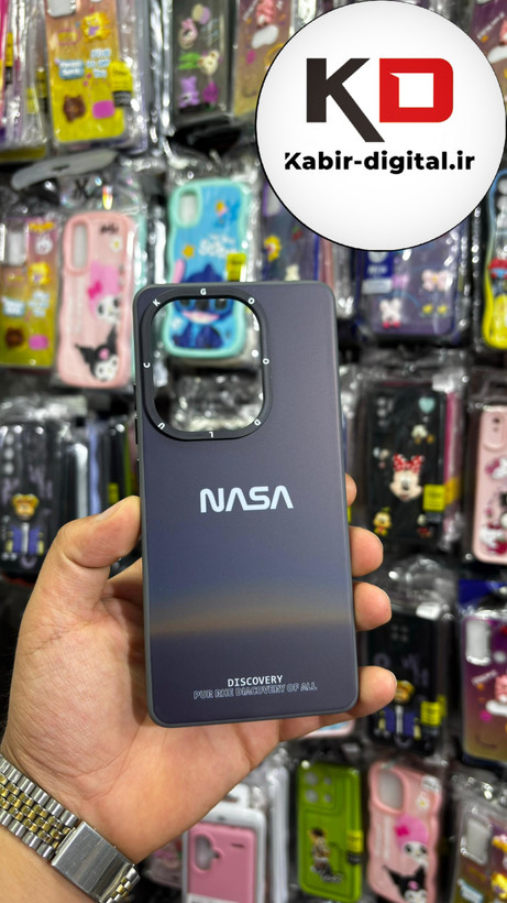 قاب گوشی Redmi Note 13 4G شیائومی اورجینال Grade A شیشه ای PVD براق دور سیلیکونی ضدخش ضد ضربه طرح NASA