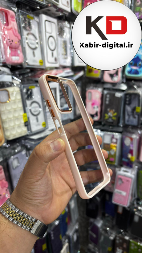 قاب گوشی Redmi Note 12s- Note 11s- Note 11 شیائومی اورجینال متال کیس Metal طرح پشت طلق شفاف دور سیلیکونی گلبهی