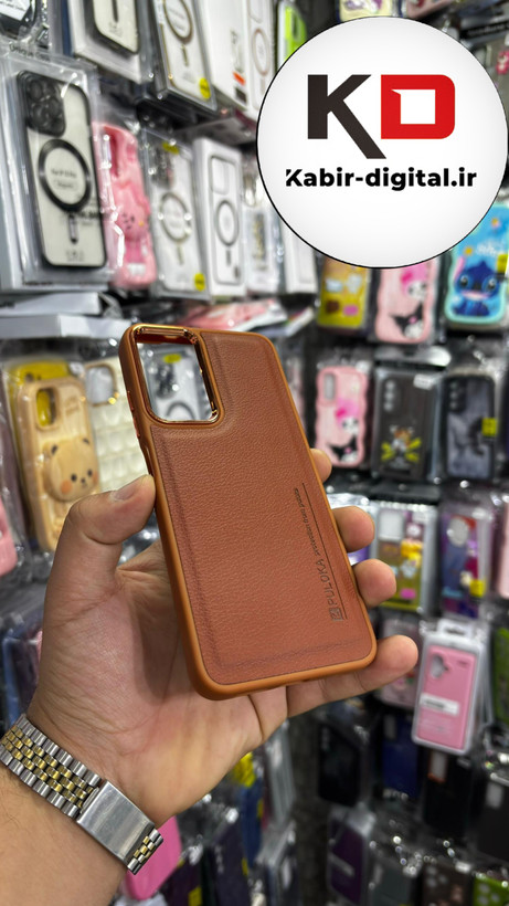 قاب گوشی Redmi 12s-Note 11-Note 11s شیائومی طرح چرمی کلاسیک HARD یانگ کیت YOUNG KIT متال کیس قهوه ایی