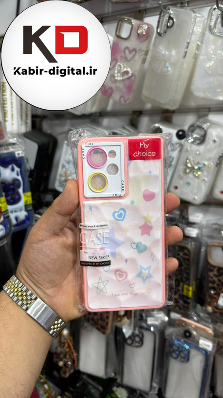 قاب گوشی Poco X5 pro شیائومی سیلیکونی ژله ای طرح پافر قلبی محافظ لنز دار صورتی