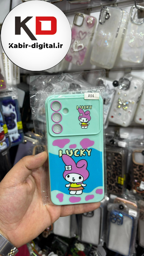 قاب گوشی Galaxy A54 سامسونگ سیلیکونی ژله ای عروسکی محافظ لنز دار طرح کرومی صورتی