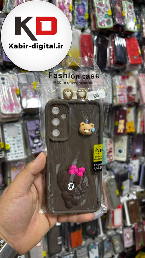قاب گوشی Galaxy A05s سامسونگ طرح سیلیکونی Solid عروسکی برجسته محافظ لنزدار طرح خرس شکلاتی
