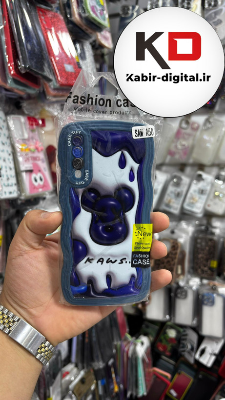 قاب گوشی Galaxy A50s سامسونگ منحنی دور سیلیکونی متال طرح سه بعدی سگ آبی