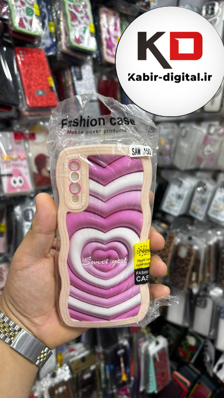 قاب گوشی Galaxy A30/A20 سامسونگ منحنی دور سیلیکونی متال طرح سه بعدی قلبی