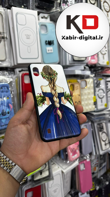 قاب گوشی Galaxy A10 سامسونگ فانتزی اورجینال Grade A شیشه ای PVD براق دور سیلیکونی ضدخش ضد ضربه طرح دخترانه