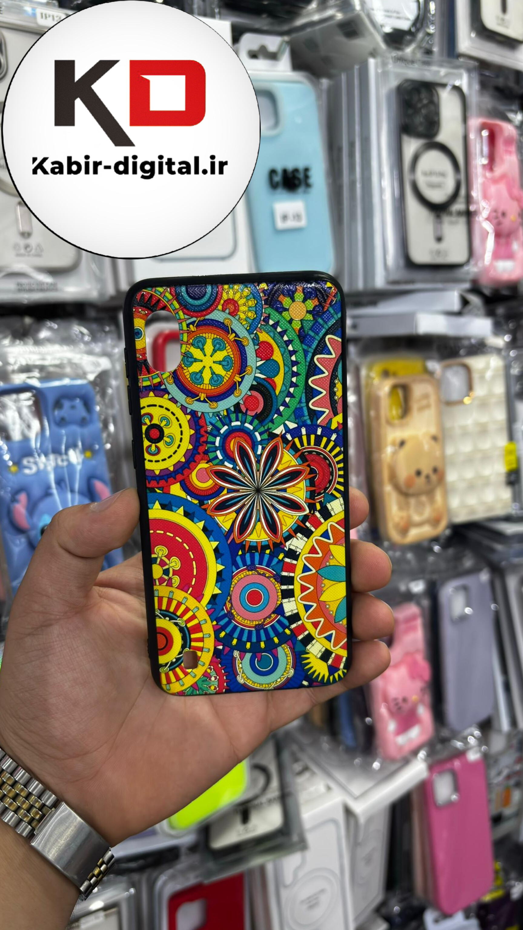 قاب گوشی Galaxy A10 سامسونگ فانتزی اورجینال Grade A شیشه ای PVD براق دور سیلیکونی ضدخش ضد ضربه طرح گل