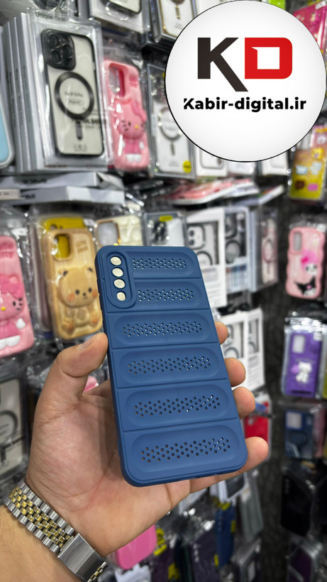 قاب گوشی Galaxy A30s/A50/A50s سیلیکونی پافر PC توری زیر بسته محافظ لنز دار آبی