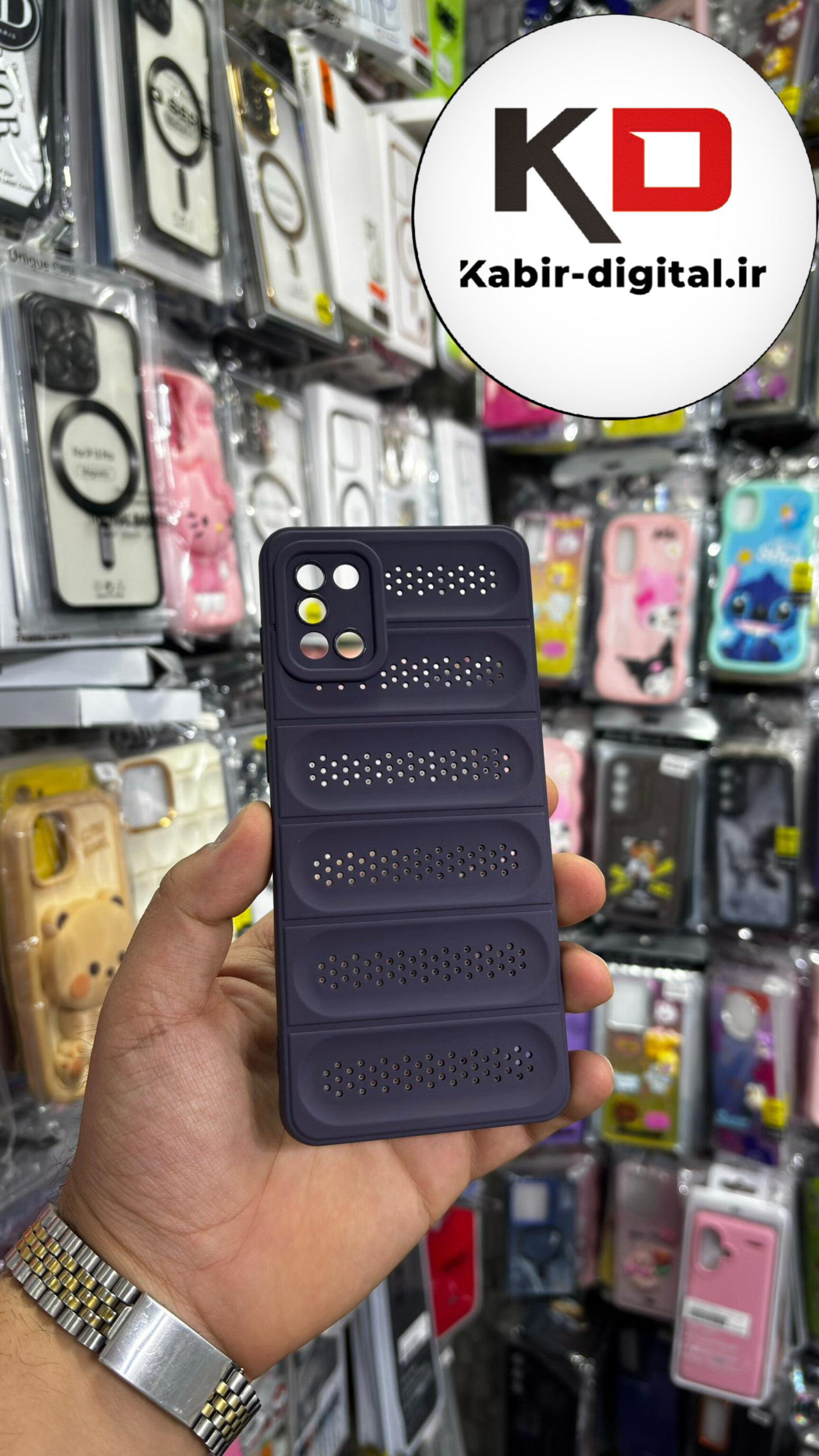 قاب گوشی Galaxy A31/51 سامسونگ سیلیکونی پافر PC توری زیر بسته محافظ لنز دار بنفش