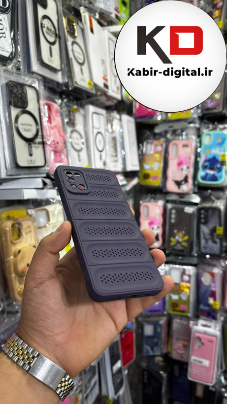 قاب گوشی Galaxy A31/51 سامسونگ سیلیکونی پافر PC توری زیر بسته محافظ لنز دار بنفش