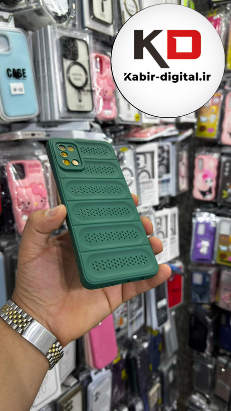 قاب گوشی Galaxy A31/51 سامسونگ سیلیکونی پافر PC توری زیر بسته محافظ لنز دار سبز