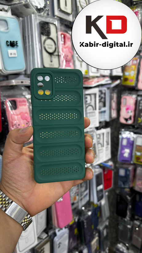 قاب گوشی Galaxy A31/51 سامسونگ سیلیکونی پافر PC توری زیر بسته محافظ لنز دار سبز