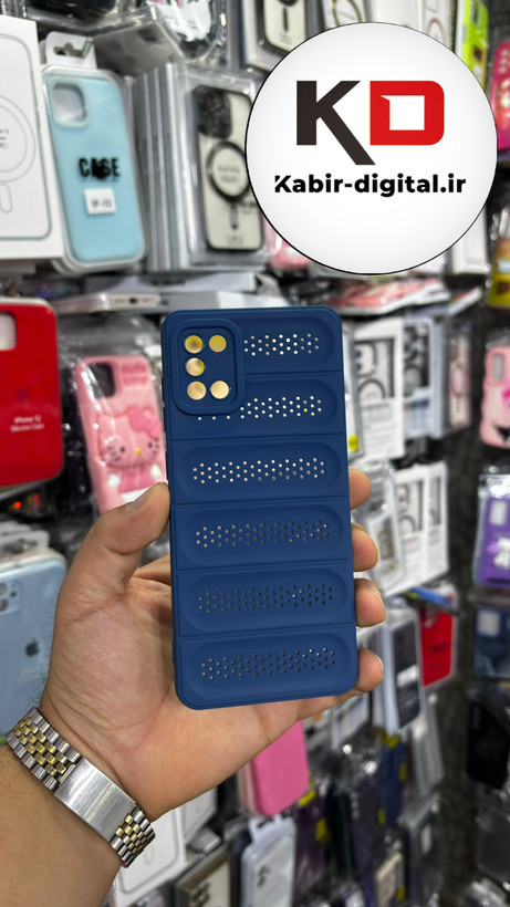قاب گوشی Galaxy A31/51 سامسونگ سیلیکونی پافر PC توری زیر بسته محافظ لنز دار آبی