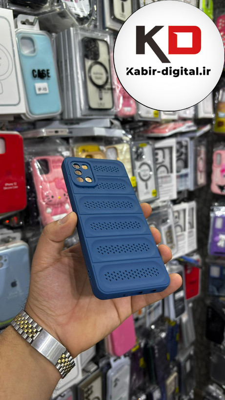 قاب گوشی Galaxy A31/51 سامسونگ سیلیکونی پافر PC توری زیر بسته محافظ لنز دار آبی