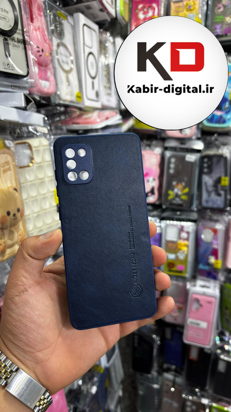 قاب گوشی Galaxy A31/51 سامسونگ نیلکین NILLKIN سوزنی چرمی محافظ لنز دار سرمه ایی