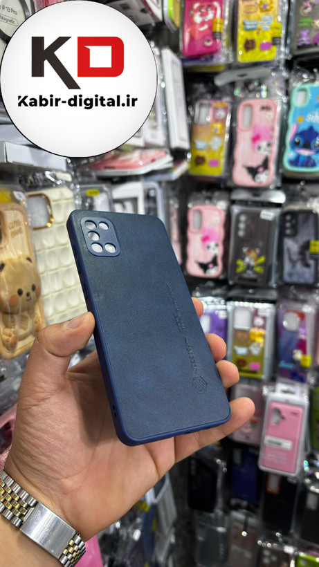 قاب گوشی Galaxy A31/51 سامسونگ نیلکین NILLKIN سوزنی چرمی محافظ لنز دار سرمه ایی