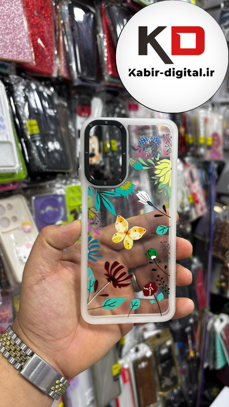 قاب گوشی Galaxy A13 4g سامسونگ So CooL سوکول اورجینال فانتزی دکمه کرومی طرح گل های بهاری