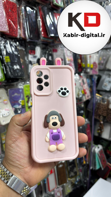 قاب گوشی Galaxy A13سامسونگ سیلیکونی Solid Case ضد ضربه عروسکی برجسته طرح سگ محافظ لنز دار