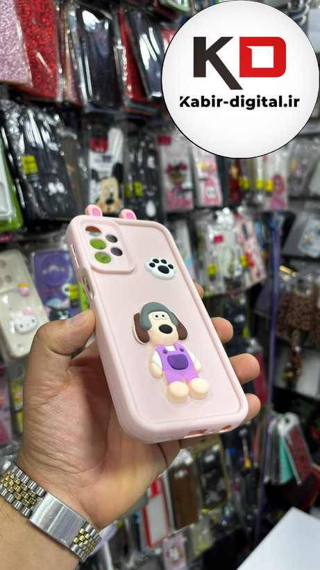 قاب گوشی Galaxy A13سامسونگ سیلیکونی Solid Case ضد ضربه عروسکی برجسته طرح سگ محافظ لنز دار