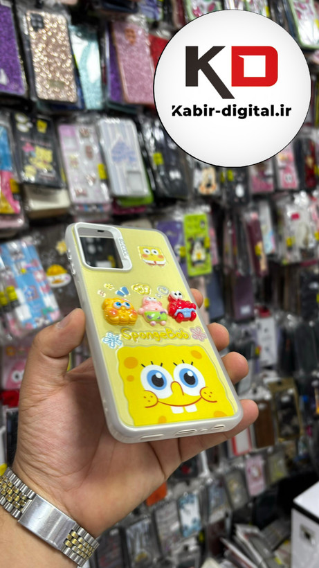 قاب گوشی Galaxy A13 4G سامسونگ So Cool طرح Patrick and Bob عروسکی برجسته خانواده باب اسفنجی