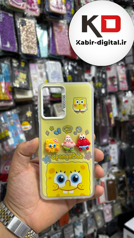 قاب گوشی Galaxy A13 4G سامسونگ So Cool طرح Patrick and Bob عروسکی برجسته خانواده باب اسفنجی