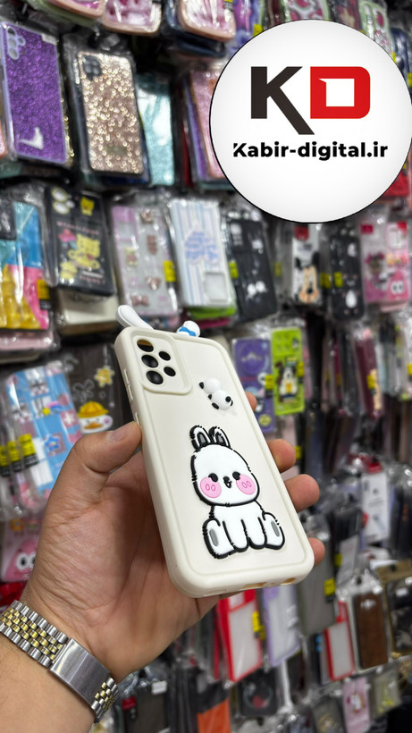 قاب گوشی Galaxy A32 4Gسامسونگ سیلیکونی Solid Case ضد ضربه عروسکی برجسته طرح خرگوش محافظ لنز دار
