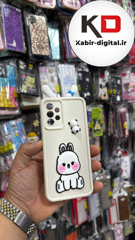 قاب گوشی Galaxy A32 4Gسامسونگ سیلیکونی Solid Case ضد ضربه عروسکی برجسته طرح خرگوش محافظ لنز دار